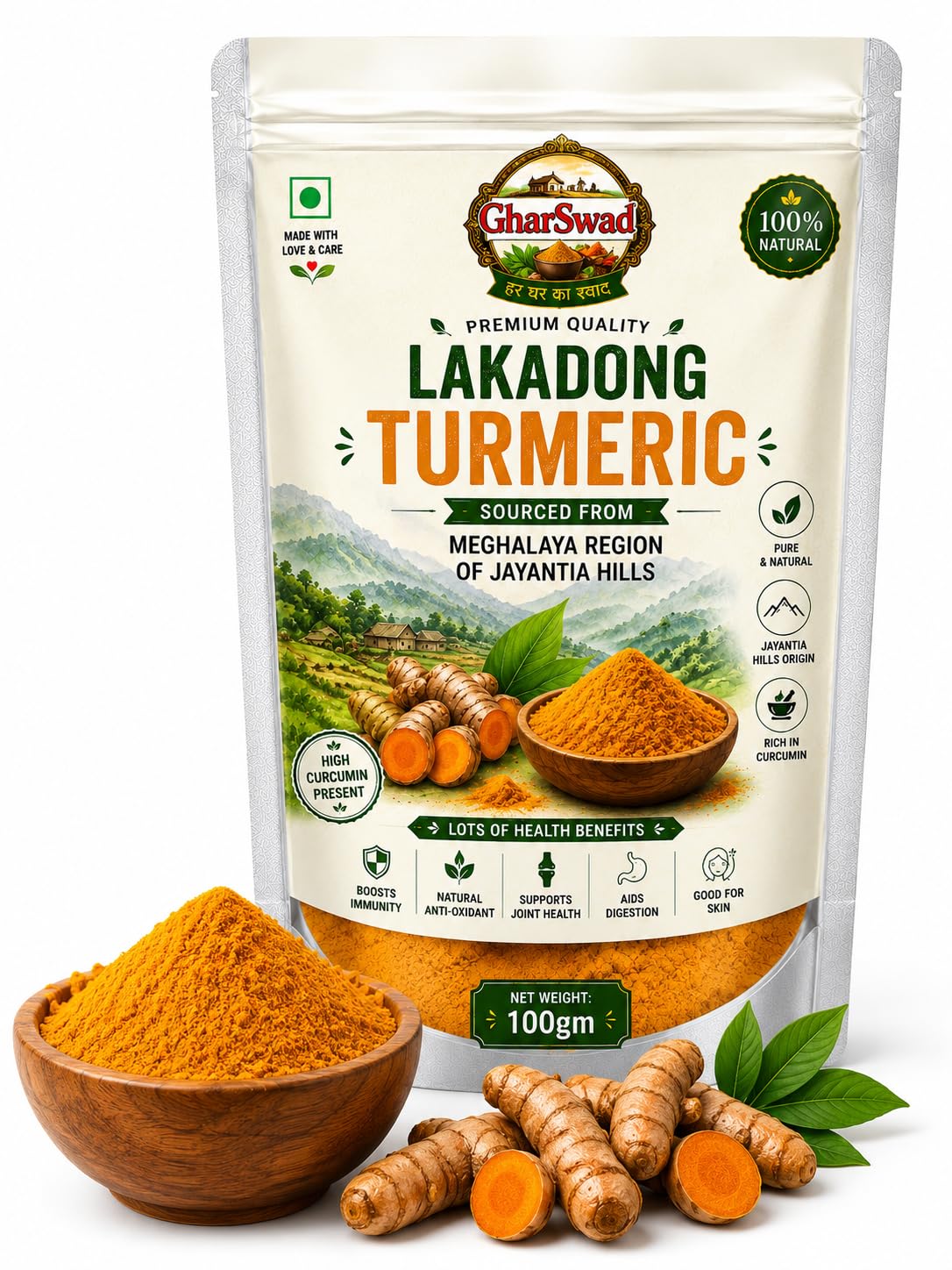 Gharswad Lakadong turmeric